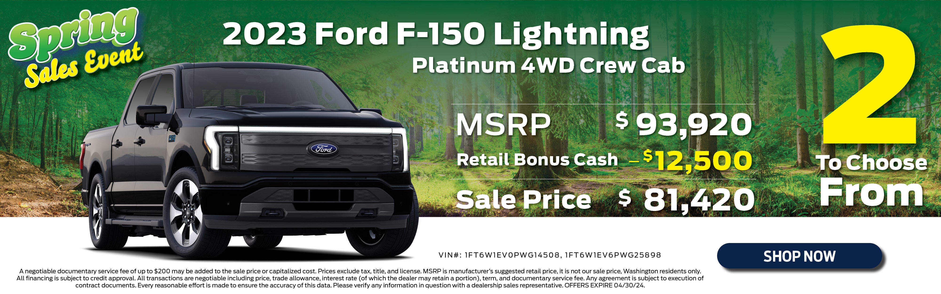 2023 Ford F-150 Lightning Platinum 4WD